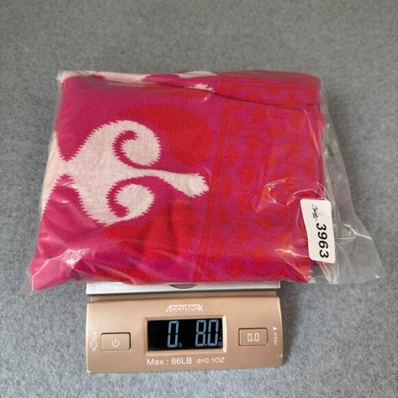 NEVE Womens Size Small Cotton‎ Knit Sweater V-Neck Red Pink White 3/4 Sleeve Mod - Picture 9 of 10